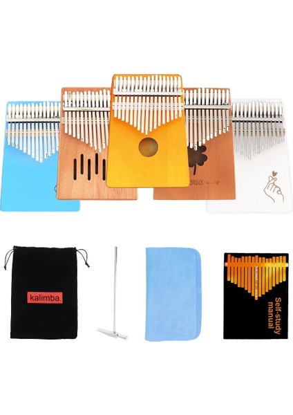 Beyaz Parmak Kalp Stili 17 Tuş Kalimba Başparmak Piyano Tek Kart Maun Şelale Parmak Kalp Desen Ses Deliği Mbira Klavye Enstrümanı (Yurt Dışından) fiyatları