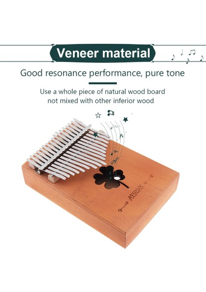 Beyaz Parmak Kalp Stili 17 Tuş Kalimba Başparmak Piyano Tek Kart Maun Şelale Parmak Kalp Desen Ses Deliği Mbira Klavye Enstrümanı (Yurt Dışından) fırsatları