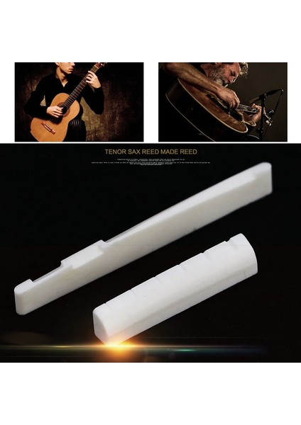 Somun 52MMX6MMX8.5MM Stili 1 Adet Gitar Eyer Somunu Değiştirme Bej Buffalo Kemik Köprü Eyer Somunu Oluklu Gitar Parçaları Aksesuarları (Yurt Dışından)