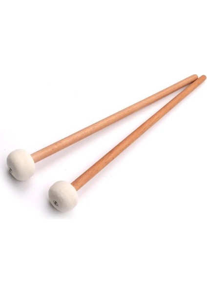 Beyaz Stil 2 Adet Timpani Tokmak Bateri Keçe Kafa Ahşap Saplı Kaymaz Bas Davul Çubukları Enstrüman Için Vazgeçilmez Aksesuar (Yurt Dışından)