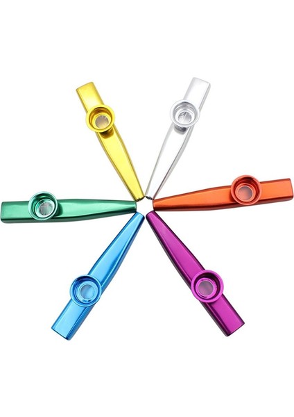 No.4 Tarzı Basit Tasarım Hafif Kazoo Alunum Alaşım Metal Gitar Enstrüman Müzik Severler Enstrüman 6 Renk Opsiyonel (Yurt Dışından)