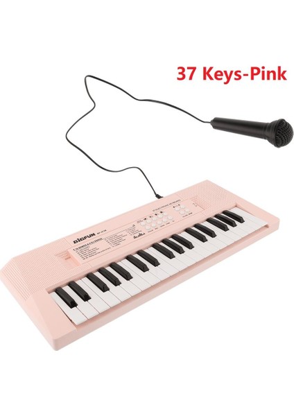 37 Tuş-Pembe Tarzı Tuşlar Elektronik Klavye Piyano Dijital Müzik Mikrofonlu Tuş Takımı Çocuk Müzikal Aydınlanma (Yurt Dışından)
