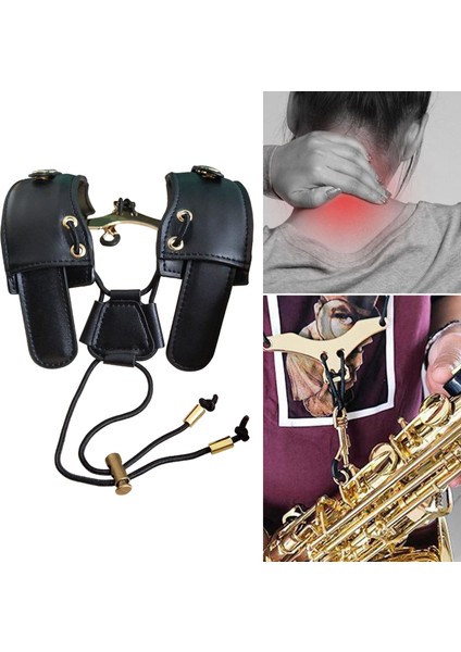 Saksafon Askı Profesyonel Omuz Koşum Yumuşak Deri Yastıklı Soprano Sax Için Boyun Askısında Stres Yok (Yurt Dışından)