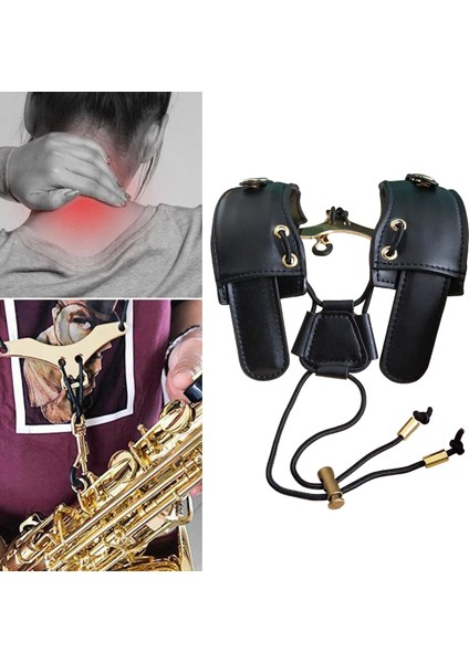 Saksafon Askı Profesyonel Omuz Koşum Yumuşak Deri Yastıklı Soprano Sax Için Boyun Askısında Stres Yok (Yurt Dışından)