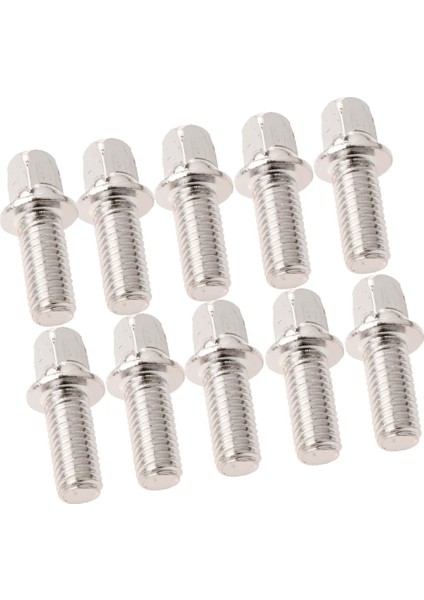 10'lu Metal Kare Şekli Başlı Bateri Kiti Pedallı Çekiç Çekiç Montaj Vidaları Gümüş Dıy (Yurt Dışından)