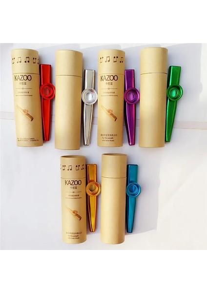 Gümüş Tarzı Kutu Müzik Aletleri ile Metal Kazoos Flüt Diyafram Ağız Kazoo Flüt Gitar Yeni Başlayanlar Çocuklar Için Yetişkin Parti Hediyeleri (Yurt Dışından)