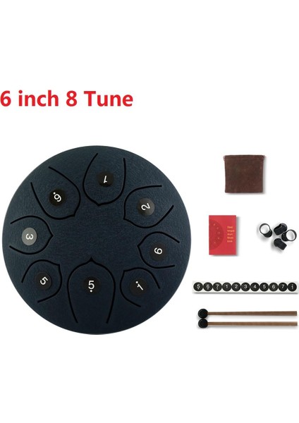 B4 6 Inç 8 Ayar Stili 6 Inç Çelik Dil Druune El Davul Tankı Davul Bagetli Taşıma Çantası Vurmalı Enstrümanlar (Yurt Dışından)