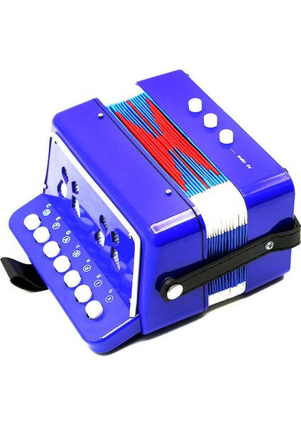 Mavi Stil 7 Tuşlar 3 Düğmeler Mini Akordeon Çocuk Eğitici Oyuncak Müzik Aleti Hediye (Yurt Dışından) fırsatları