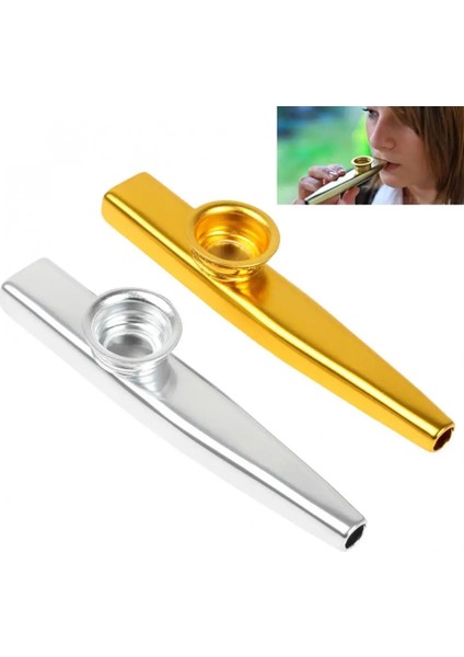 Yeşil Stil Flüt Müzik Aleti Metal Kazoo Flüt Diyaframlı 2 Renk Opsiyonel Nefesli Enstrümanlar Sıcak (Yurt Dışından)