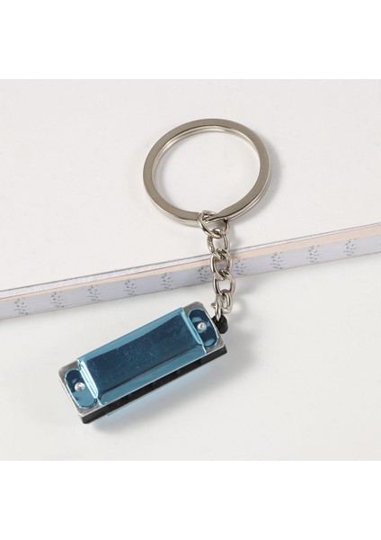 Mavi Stil 1 Adet Anahtarlık Armonik Renkli Mızıka M Ton 4 Delik Anahtarlık Anahtarı Çocuk Oyuncak 3.6*1.2*0.8 cm (Yurt Dışından)