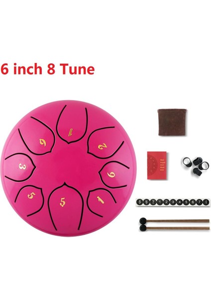 B7 6 Inç 8 Ayar Stili 6 Inç Çelik Dil Druune El Davul Tankı Davul Bagetli Taşıma Çantası Vurmalı Enstrümanlar (Yurt Dışından)