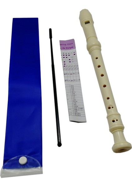8 Delikli Soprano Kaydedici Tiz Flüt Okul Kaydediciler Temizleme Çubuğu ve Çocuklar Için Kılıf Tasarımı Flüt Enstrüman Seti (Yurt Dışından)