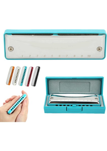 Mavi G Stili Blues Armonika 10-Delikli Ağız Organı Abfgebdb Anahtar Taşınabilir Rüzgar Enstrümanı Çok Parlak Suya Dayanıklı (Yurt Dışından) fırsatları