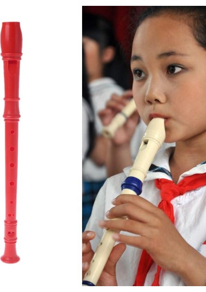 Pembe Tarzı Plastik Enstrüman Müzikal Soprano Kaydedici Uzun Flüt 8 Delik (Yurt Dışından) fırsatları