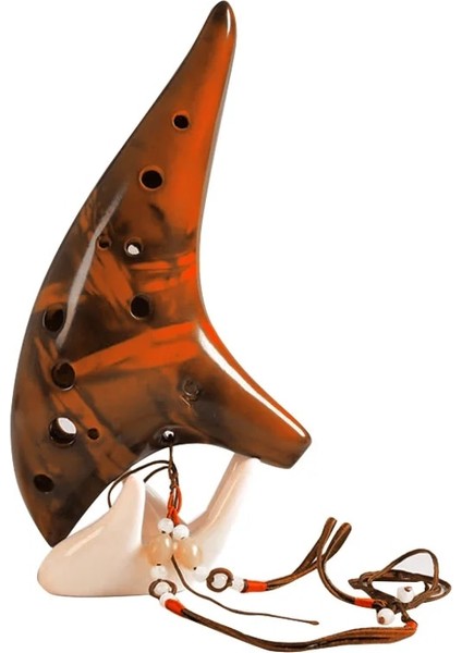 Kırmızı Stil 12 Delik Seramik Ocarina Flüt Alto C Efsane Füme Ocarina Denizaltı Tarzı Müzik Aleti Müzik Aşığı Acemi Enstrüman (Yurt Dışından) fırsatları