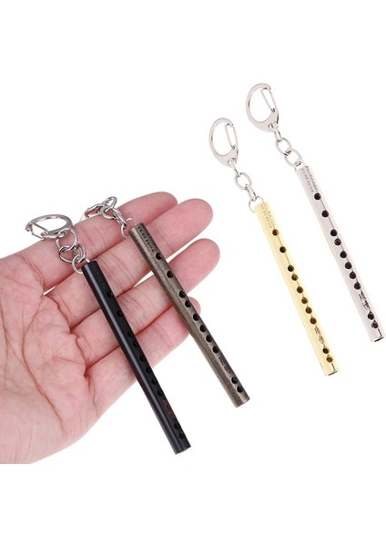 Gümüş Tarzı 1 Adet Mini Cep Enstrüman Anahtarlık Cosplay Pervane Aksesuarları Flüt Anahtarlık Anahtarlık Kolye (Yurt Dışından) fırsatları