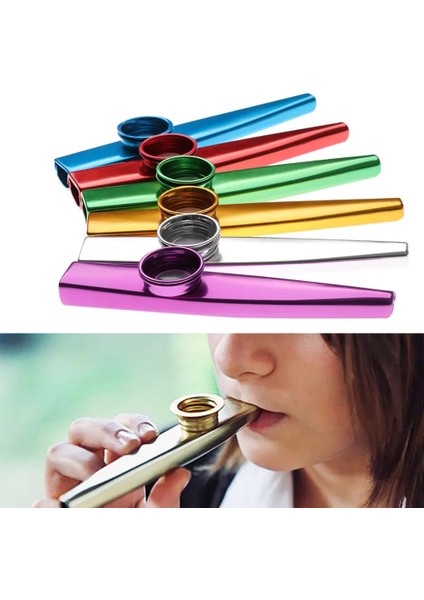 Yeşil Stil M Metal Kazoo Acemi Flüt Enstrüman Nefesli Çalgılar Müzik Severler Aracı Basit Tasarım Çocuklar Doğum Günü Hediyesi (Yurt Dışından) fırsatları
