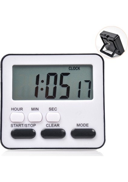 Mutfak Zamanlayıcı Geri Sayım Geri Sayımı, Çok Fonksiyonlu Çalar Saat, Masa Saati, Siyah (Yurt Dışından) indirimleri