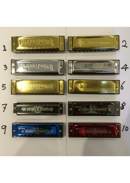 No.10 Tarzı Łabędźswan Blues Armonika Diato Holes Arps Armonica Blues C Tuşu Ağız Ogan Müzik Enstrümanı Çocuk Org Müziği (Yurt Dışından)