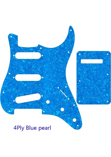 4ply Mavi Inci Stili Pleroo Parçaları - Abd Için Anti-Pikap Çizilme Plakası Strat Witrew Deliği Kguard ve Arka Plaka Için Gitar Pickguard (Yurt Dışından)