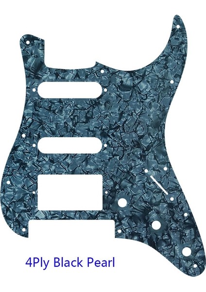 4ply Siyah Inci Stili Pleroo Gitar Pickguard- Floyd Rose Tremolo Köprüsü ile Urew Delikleri Strat Için Paf Humbucker Tek Hss Kazıma Plakası (Yurt Dışından)