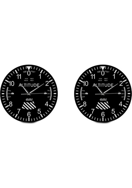2x Altimetre Duvar Saati Takip Pilot Hava Uçağı Yükseklik Ölçümü Modern Duvar Saati Klasik Enstrüman Ev Dekor (Yurt Dışından)