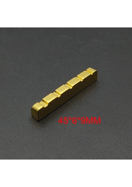 5 String 45X6X9MM Stili Elektrik Gitar, Akustik Gitar, Bas Gitar Parçaları Için Tel Pirinç Somun ve Eyer Tel Çok Boyutlu Pirinç Altın Kaplama (Yurt Dışından)