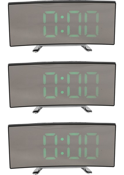 3x Dijital Çalar Saat, Çocuk Yatak Odası Için 7 Inç Kavisli Kısılabilir LED Ekran Dijital Saat, Büyük Sayı Saat, USB Bağlantı Noktası (Yurt Dışından)