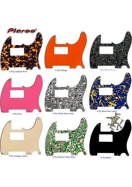 4ply Siyah Inci Stili Pleroo Gitar Parçaları - Abd Standart 5 Vida Deliği Için Paf Humbucker Gitar Pickguard Scratch Plakalı 52 Yıl Tele Telecaster (Yurt Dışından) fiyatları