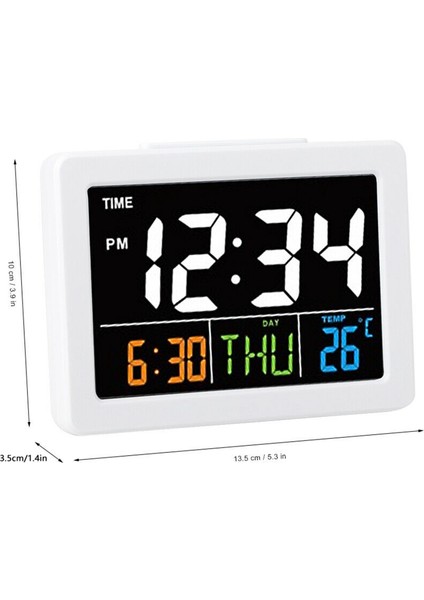 Sıcaklık Tarihi Göstergeli 2x Renkli Büyük Ekran LCD Elektronik Masa Çalar Saati (Yurt Dışından)