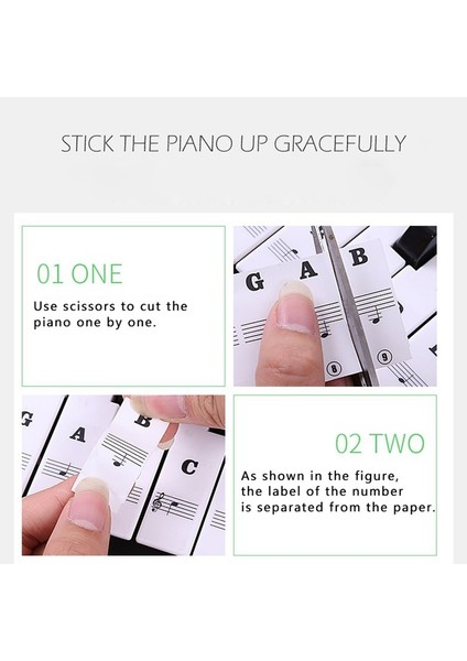 Siyah Stil Piyano Sticker Şeffaf Piyano Klavyesi Sticker Çocuklar Için Çıkarılabilir Elektronik Klavye Tuşlu Piyano Sticker (Yurt Dışından) indirimleri