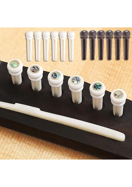 Abanoz-5 Tarzı 6 Adet Ahşap Koni Kemik Dize Çiviler Gitar Dize Pirinç Gitar Telleri Sabit Metal Akustik Gitar Köprü Pimleri (Yurt Dışından)