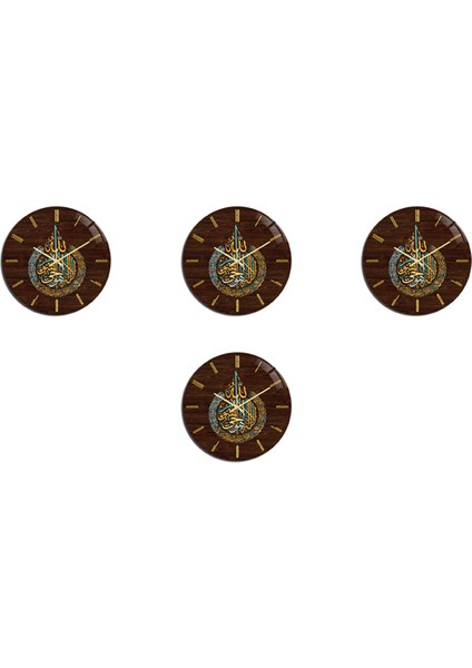 4x Müslüman Eid Oturma Odası Saati Duvar Akrilik Vintage Yuvarlak Saatler Dekor Ev Yatak Odası Sanat Okunması Kolay Izle (Yurt Dışından)
