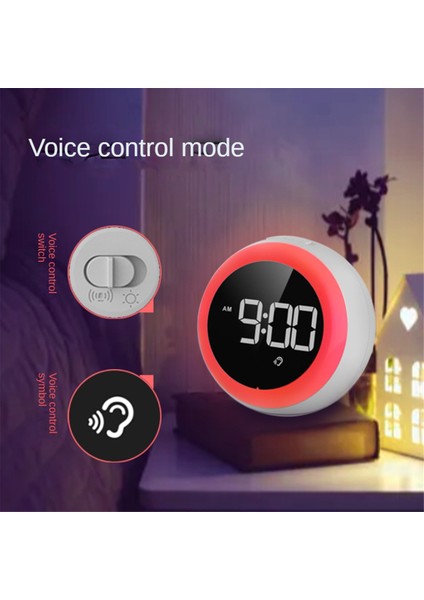 Çocuklar Için Çalar Saat, Çift Alarm Ayarı, Ayarlanabilir Parlaklık Gece Lambası, Sesle Etkinleşen, Uyandırma Çalar Saat, Çocuklar Için (Yurt Dışından) fırsatları