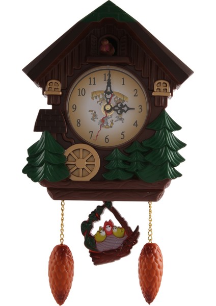 Ev Şekli 8 Inç Duvar Saati Saat Vintage Kuş Çan Zamanlayıcı Oturma Odası Sarkaçlı Saat Zanaat Sanat Saat Ev Dekor (Yurt Dışından)