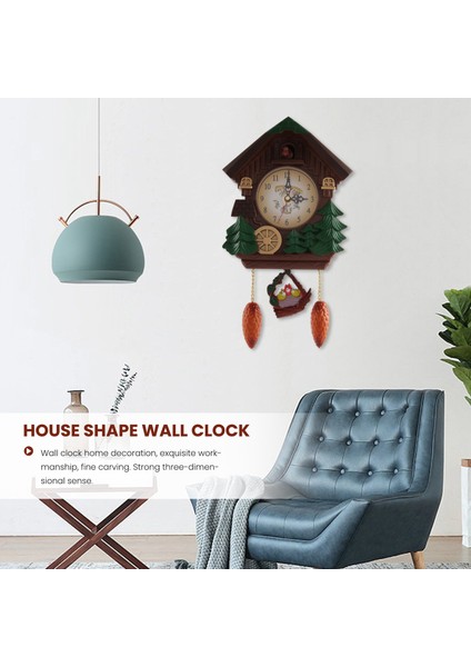 Ev Şekli 8 Inç Duvar Saati Saat Vintage Kuş Çan Zamanlayıcı Oturma Odası Sarkaçlı Saat Zanaat Sanat Saat Ev Dekor (Yurt Dışından) fırsatları