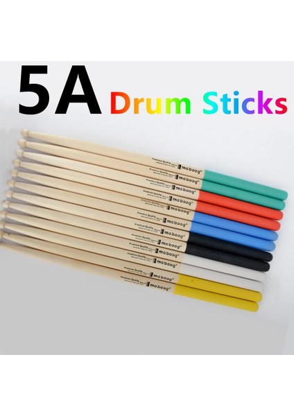 Beyaz Stil 1 Çift Akçaağaç Ağacı 5A Davul Çubuklar Kaymaz Renkli Sap Drumsticks Büyük Esnek Geri Tepme ile Hızlı Çalmak Için Perküsyon (Yurt Dışından) fiyatları