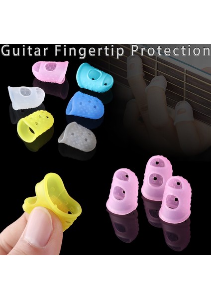 L-Koyu Mavi Tarzı Et Silikon Kaymaz Parmak Muhafızları Gitar Parmak Ucu Koruyucu Parmak Ukulele Gitar Pres Aksesuarları 6 Renkler Için (Yurt Dışından) modelleri