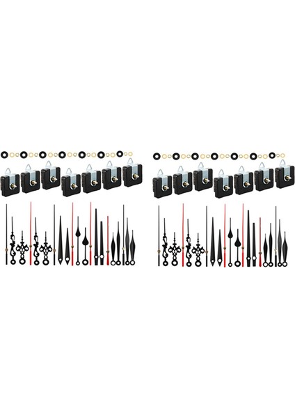 14 Takım Quartz Saat Hareket Mekanizması, Sessiz Kısa Şaftlı Saat Mekanizmaları, Ibreli, Duvar Saati Mekanizma Parçaları (Yurt Dışından)