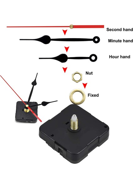 14 Takım Quartz Saat Hareket Mekanizması, Sessiz Kısa Şaftlı Saat Mekanizmaları, Ibreli, Duvar Saati Mekanizma Parçaları (Yurt Dışından)