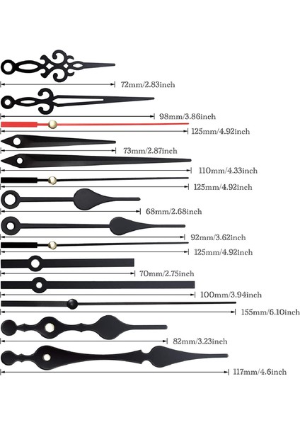 Uzun Şaft Saat Hareketleri Saat Eller Mekanizması Yüksek Tork Mekanizması 5 Farklı Çift Dıy Saat Tamir Parçaları (Yurt Dışından)