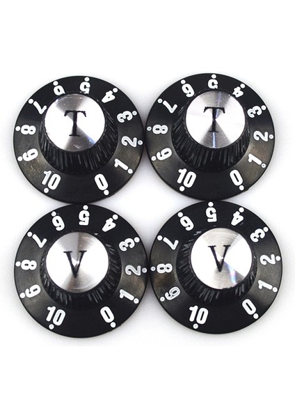 2T2V Tarzı Alüminyum Gitar Ton ve Ses Hız Kontrol Düğmeleri GB Lp Sg Elektro Gitar Için Gümüş Gümüş Silindir Şapka Bell (Yurt Dışından)