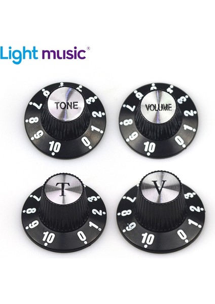 2T2V Tarzı Alüminyum Gitar Ton ve Ses Hız Kontrol Düğmeleri GB Lp Sg Elektro Gitar Için Gümüş Gümüş Silindir Şapka Bell (Yurt Dışından)