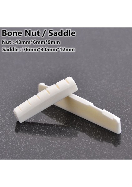 NUT43MM EYER76MM Stili Akustik Elektro Gitar Parçaları ve Aksesuarları Için Gerçek Kemikten Yapılmış Gitar Kemiği Somunu ve Köprü Eyeri (Yurt Dışından)