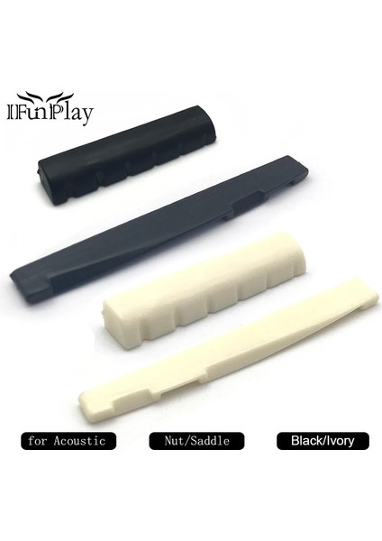 Fildişi X1SET Stili 1 Takım 6 Dize Akustik Gitar Köprü Somun Eyer Plastik Gitar Eyer Halk Gitar Siyah Fildişi Gitar Parçaları ve Aksesuarları (Yurt Dışından) fiyatları