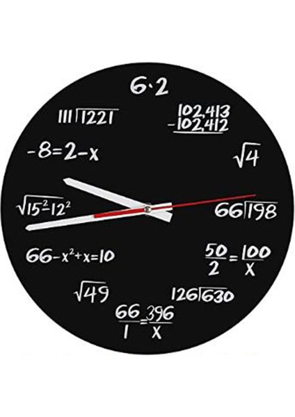 Matematik Duvar Saati, Matematik Formülleri Saat Siyah Beyaz Sınav Saati Ev, Ofis Için Benzersiz Matematik Denklem Saati (Yurt Dışından)