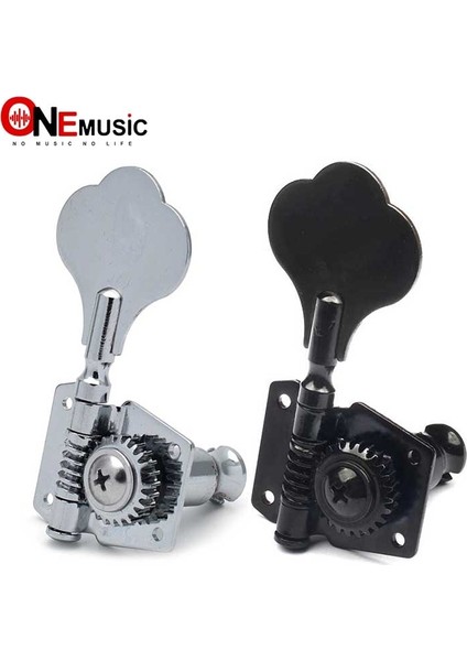 Siyah 4l Stili 4r 4l 2R2L Açık Elektro Bas Gitar Tuning Pegs Makine Kafaları Bas Için Tuner Krom Siyah (Yurt Dışından)