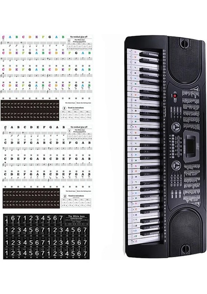 B Tarzı Şeffaf Piyano Klavye Sticker Anahtar Elektronik Klavye Piyano Sticker 88 Anahtar Piyano Tuşları Için Çıta Not Sticker (Yurt Dışından)