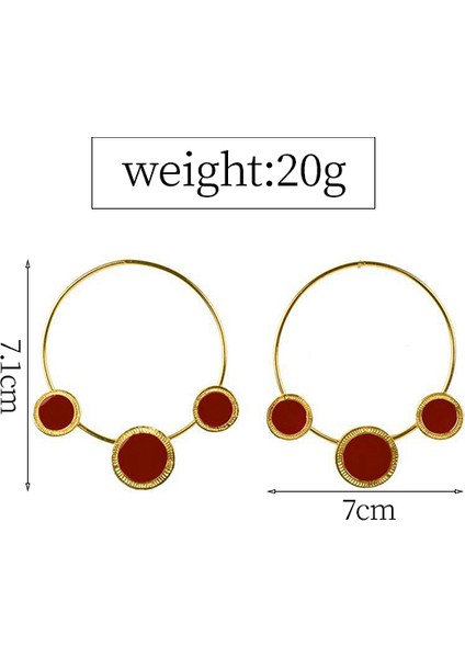 Büyük Kalın Altın Halka Küpeler Küçük Yuvarlak Charm Bayan Bildirimi Küpe Bohemian Takı Kadınlar Altın ve Siyah (Yurt Dışından)