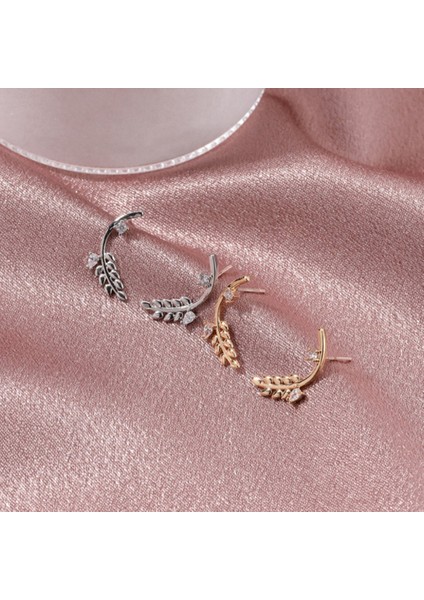 Zarif Zirkon Küçük Buğday Kulakları Damızlık Küpe Kadınlar Için Boho Tarzı Yaz Jewelrywings Çıtçıt Takı Hediye, Altın (Yurt Dışından) fiyatları